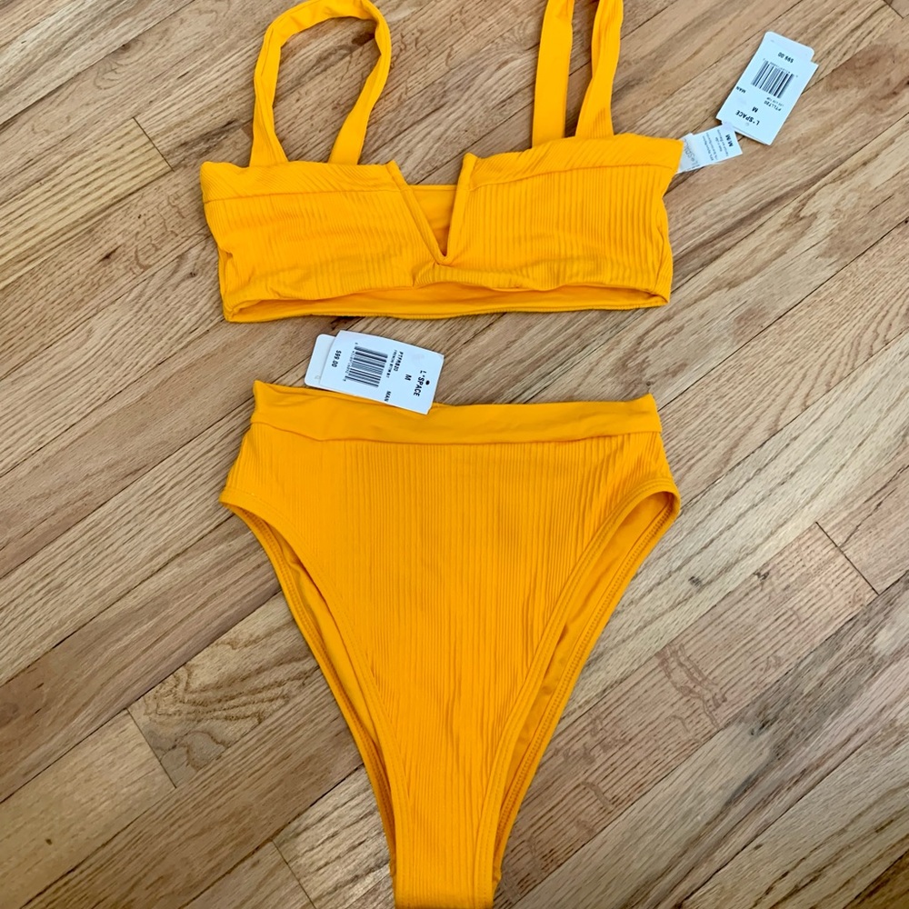 L Space Pointelle Rib Frenchi high waist bikini